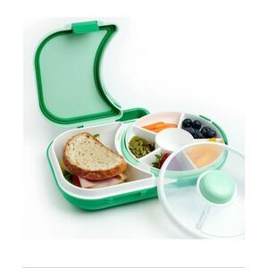 Gobe original snack spinner 6 compartment picnic travel food storage pink